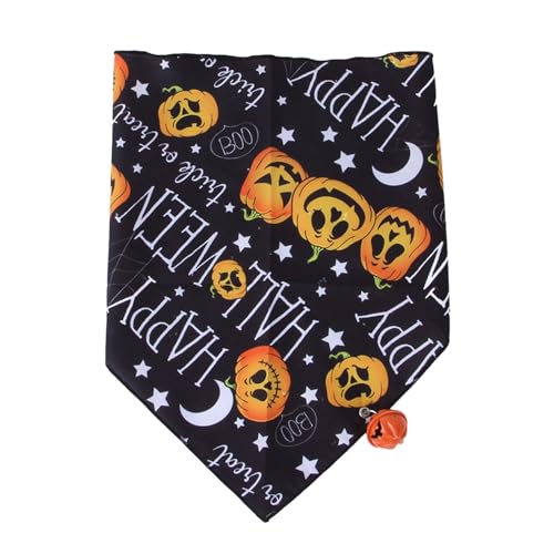 Halloween-Haustierglocken, Dreieckstuch, Hunde, Katzen, Halloween-Feier, Anziehschmuck, niedliche Kürbisglocken Hundemasken (A, One Size) von Jipersuo