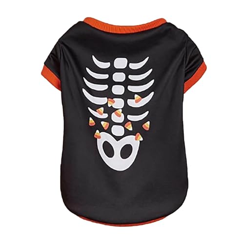 Halloween Hundekostüme Katze Teddy Schn.auzer Welpe T-Shirt Haustier-Accessoires-Sicherheit (Black, M) von Jipersuo