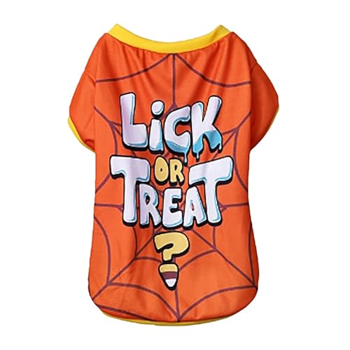 Halloween Hundekostüme Katze Teddy Schn.auzer Welpe T-Shirt Haustier-Accessoires-Sicherheit (Orange, S) von Jipersuo