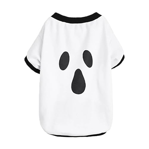 Halloween Hundekostüme Katze Teddy Schn.auzer Welpe T-Shirt Haustier-Accessoires-Sicherheit (White, M) von Jipersuo