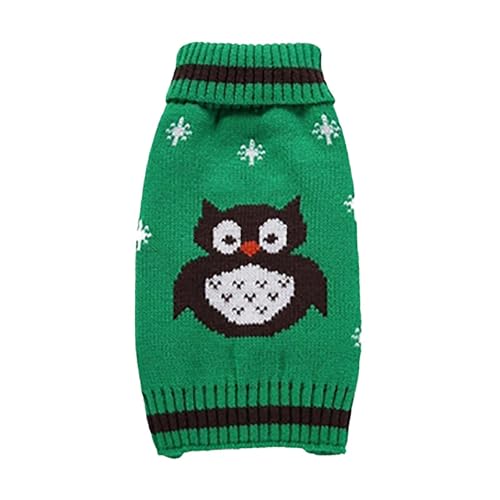 Halloween-Hundepullover mit Eulenmotiv, Teddy-Hundekleidung, B.ichon Fr.ise, Welpenkleidung, Welpen, kleine Hunde, Wärme Hundebow (Green, S) von Jipersuo