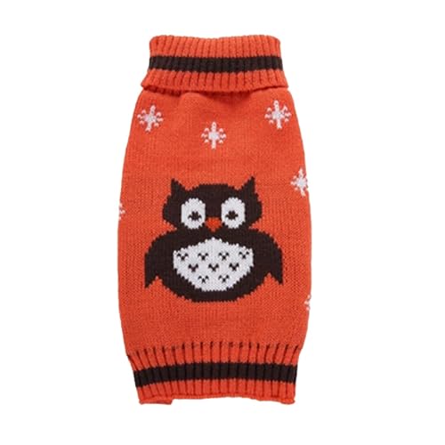 Halloween-Hundepullover mit Eulenmotiv, Teddy-Hundekleidung, B.ichon Fr.ise, Welpenkleidung, Welpen, kleine Hunde, Wärme Hundebow (Orange, S) von Jipersuo