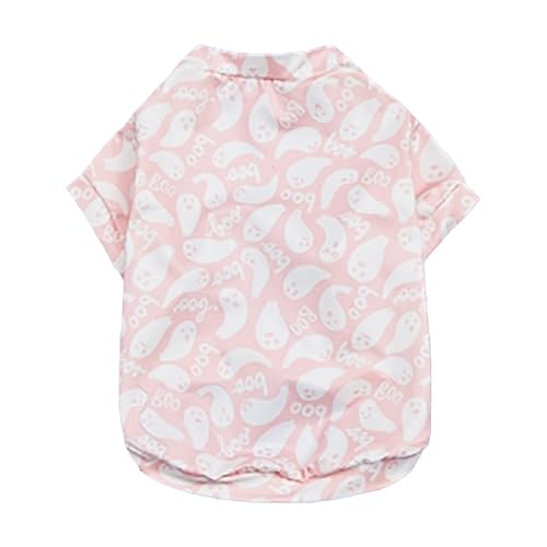 Halloween Trendy Universal Mat.ch Kürbiskopf G.ho.st Muster Sonnenschutz Atmungsaktives Outfit für kleine Hunde Tiermode-Bandana (S) von Jipersuo