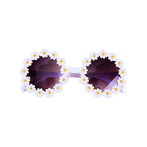 Haustier-Sonnenbrille, Blumen-Sonnenbrille, runde Rollenspielbrille, Foto-Requisiten, Brille für Katzen kleine mittelgroße Hunde Bio-Textilien-Tieraccessoires (C, One Size) von Jipersuo