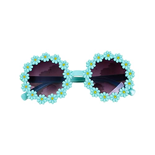 Haustier-Sonnenbrille, Blumen-Sonnenbrille, runde Rollenspielbrille, Foto-Requisiten, Brille für Katzen kleine mittelgroße Hunde Bio-Textilien-Tieraccessoires (D, One Size) von Jipersuo