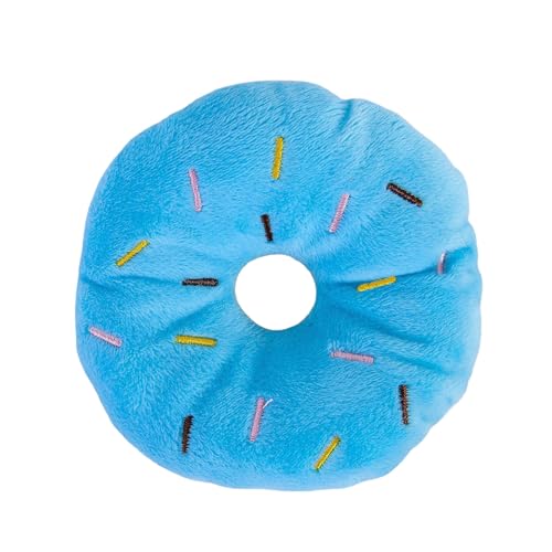 Jipersuo Buntes Haustierspielzeug in Donutform mit Quietschgeräuschen, für Welpen, Hunde Katzen, Kauspielzeug mit Sound, zufällige Farbe, Robustes praktisches durchdachtes Design, (Blue, 11cm) von Jipersuo