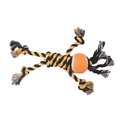 Jipersuo Haustier Hund Tennis Baumwollseil Zähneknirschen Zähne Halloween Hund Knoten Bio-haltige Kauten (Yellow, One Size) von Jipersuo