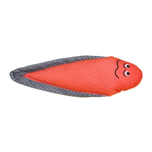 Jipersuo Katzenspielzeug, 3D-Simulation Fischspielzeug, Kissen Fisch, interaktiver Sound, Katzenspielzeug, Katzenbedarf Bio-haltige Kauten (Watermelon Red, 24x8.5cm) von Jipersuo