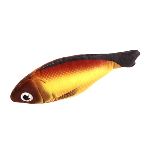 Jipersuo Katzenspielzeug Fisch Goldfisch Knistergeräuschspielzeug Weiches und langlebiges interaktives Katzenspielzeug für Übungen im Innenbereich 8,6 Zoll Naturkaustoffe (Gold, One Size) von Jipersuo