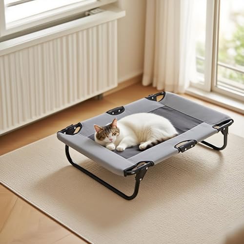 Jipersuo Klappbett FüR Hunde, Bequemlichkeit Atmungsaktives Haustierbett Mit Netzdesign, Tierbett FüR Kleine Und MittelgroßE Hunde (75x51x18 cm)​ von Jipersuo