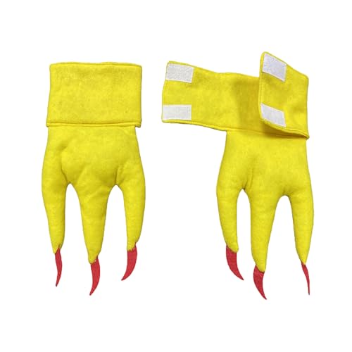 Jipersuo Lustige Pferde-Hühnerfußsocken für Pferde, einzigartige Pferdekostüm-Dekorationen, Karneval, Erntedankfest, Tierkostüme Personalisierte Halsbänder (Yellow, 25x15) von Jipersuo