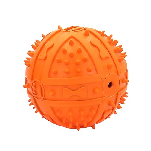 Jipersuo Quietschbälle für Hunde, für Aggressive Kauer, Bälle großer Rassen, interaktives Hundeballspielzeug, Haustiertraining Natürliche Kautextur (Orange, One Size) von Jipersuo