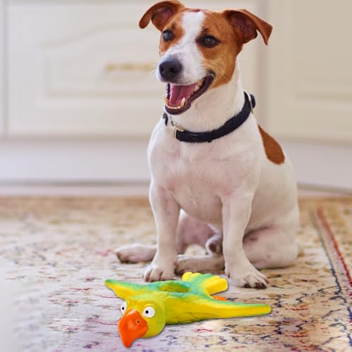 Jipersuo Quietschspielzeug Latex, Kauspielzeug für Haustiere für Hunde Katzen, interaktiv, langlebig für die Gesundheit Kautraining (Yellow, 21x20x5 cm) von Jipersuo