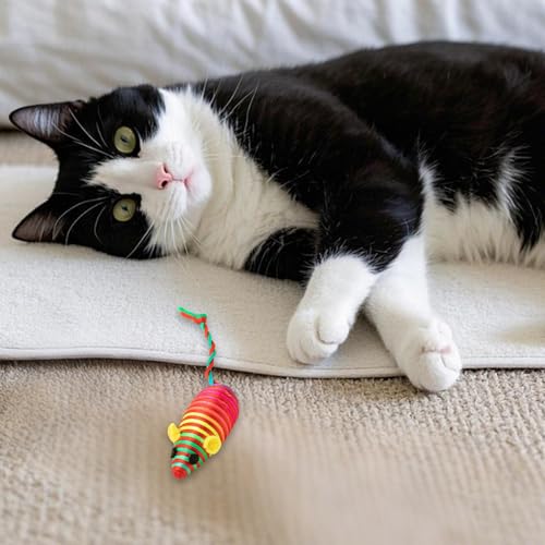 Jipersuo Simulationsspielzeug-Set für Katzen, Federkau- Kratzspielzeug Kautexturen-natürlich (E, 15cm) von Jipersuo