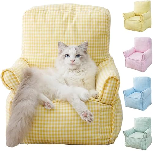 Jipersuo Weiches Stoffsofa für den Innenbereich, Katzen-Hundesofa, Haustierbett für Tiere, abnehmbarer, waschbarer Bezug, kompaktes Haustiermöbel, gemütlicher Katzenunterstand, Heimdekoration (gelb) Jipersuo Weiches Stoffsofa für den Innenbereich, Katzen-Hundesofa, Haustierbett für Tiere, abnehmbarer, waschbarer Bezug, kompaktes Haustiermöbel, gemütlicher Katzenunterstand, Heimdekoration (gelb) von Jipersuo