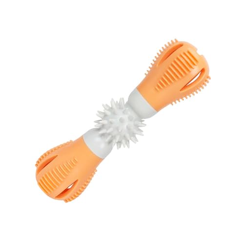 Kauspielzeug zum Reinigen der Zähne von Haustieren, langlebiges Hundebeißspielzeug Gummi mit auslaufsicherem Futterspender, Hanteldesign zur Linderung von Langeweile Naturkaustoffe (Orange, 20x6x4cm) Kauspielzeug zum Reinigen der Zähne von Haustieren, langlebiges Hundebeißspielzeug Gummi mit auslaufsicherem Futterspender, Hanteldesign zur Linderung von Langeweile Naturkaustoffe (Orange, 20x6x4cm) von Jipersuo