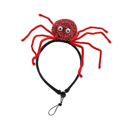 Neues Haustier-Handtuch-Stirnband, Halloween-Hundekopfbedeckung, Urlaubszubehör Haustier-Accessoires-Sicherheit (Red, 19x16.5cm) von Jipersuo