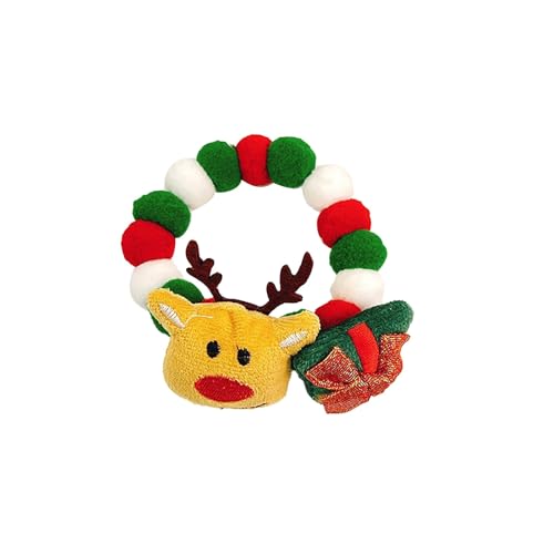 Niedlicher Kopfschmuck für Hauskatzen und Welpen zu Weihnachten. Weihnachtsschmuck für Katzen und Haustiere. Dekoration für Halsband, elastisches Halsband, Hundehalsband, Zubehör Tier (A, M) von Jipersuo