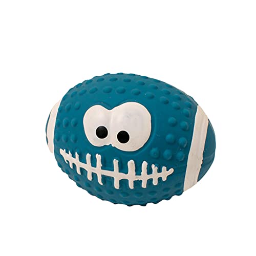 Quietschendes Hundespielzeug, weicher Latexkautschuk, quietschender Hundeball für kleine Welpen mittelgroße Hunde, langlebiges Hundequietschen, interaktives Spiel, Fußball (Dark Blue, One Size) von Jipersuo