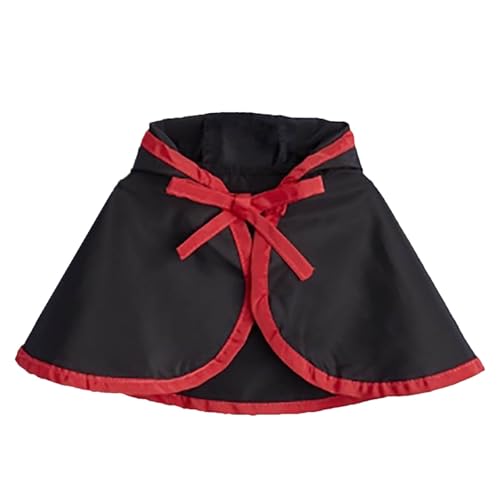 SPO.oky Dev.il Hörner & Fliege Hut Kostüm Rot Schwarz & Orange Mini Doggy Halloween Cape Transformative Outfit Stylish Hundemode (Black, M) von Jipersuo