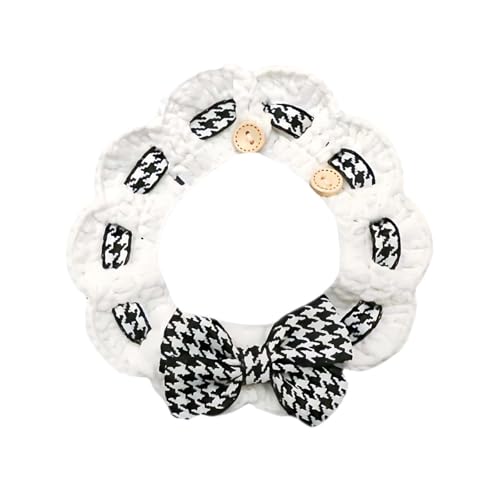 Süßes Katzenhalsband mit abnehmbarem, floralem, ästhetischem Katzenschleifenhalsband, gestrickt für Hauskatzen und Welpen zu Weihnachten wasserdichte Hundehalsbänder (F, One Size) von Jipersuo