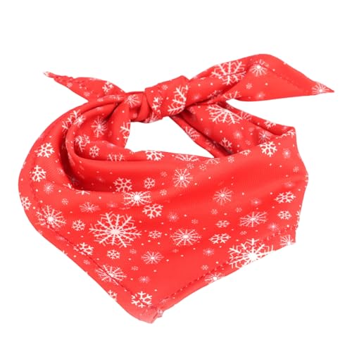 Weihnachten Haustier Hund Handtuch Schal Schneeflocke Süßigkeiten Weihnachtsdruck süße Festliche Haustierbedarf Halsbänder für Hunde (Red, S) von Jipersuo