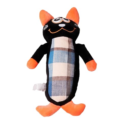 Weihnachts- und Halloweenspielzeug für Haustiere, Nagen von Zähnen, interaktives Spielzeug, Hunde, Kuscheltiere, Kauspielzeug, Puppe, Hundespielzeug, weiches Kauhilft-mit-Bio (Black, One Size) von Jipersuo
