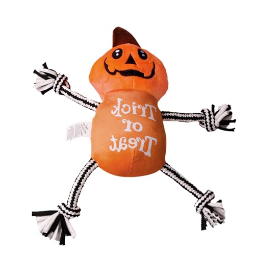 Weihnachts- und Halloweenspielzeug für Haustiere, Nagen von Zähnen, interaktives Spielzeug, Hunde, Kuscheltiere, Kauspielzeug, Puppe, Hundespielzeug, weiches Leckerkauspielzeug (Orange, One Size) von Jipersuo