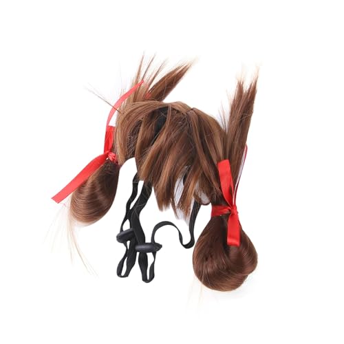 Zuschneidbare Hundeperücken für kleine, mittelgroße große Hunde, Cosplay, Haustier, lustige Kopfbedeckung, Kostüme, Katzenperücken, verkleidende Dekorationen für Halloween, (Coffee, One Size) von Jipersuo