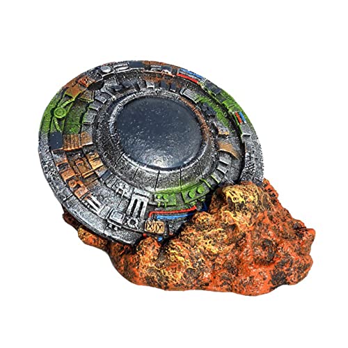 Jiqoe Aquarium Sunken Spaceship Dekorationen Harz Kleine Fische Für Panzerschmuck Betta Versteck Für Einsiedler Krabben Guppy von Jiqoe