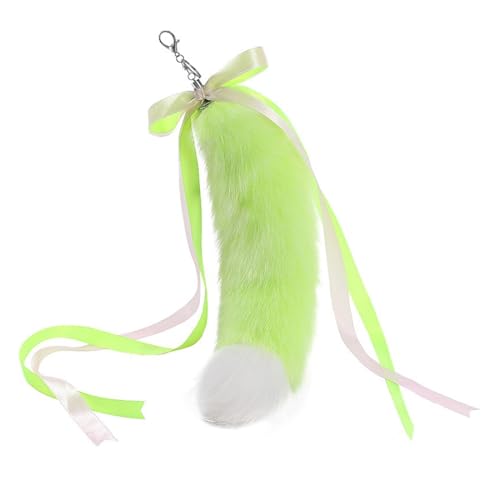 Jiqoe Plüschschwanz Schlüsselanhänger Tierschwanz Anhänger Band Schlüsselhalter Taschenanhänger Schlüsselanhänger Dekoration Schlüsselanhänger von Jiqoe