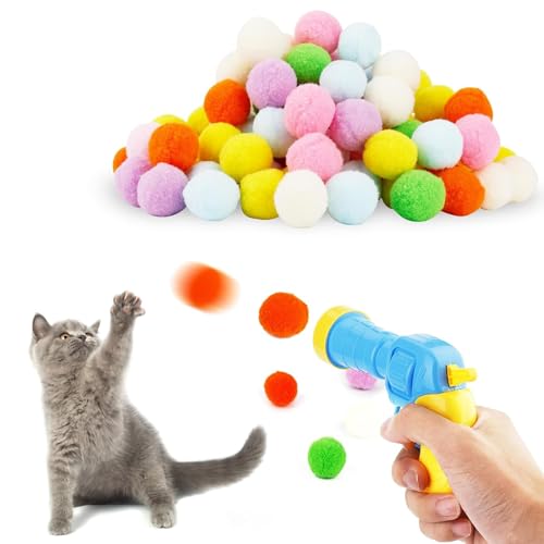 Jisrcha Katzenball, 100 Stück Katzenfilzbälle 3cm Filzbälle für Katzen, Pompon zum Basteln, Interaktives Katzenspielzeug für Katzen, Katzen im Innenbereich zum Fangen von Chase von Jisrcha