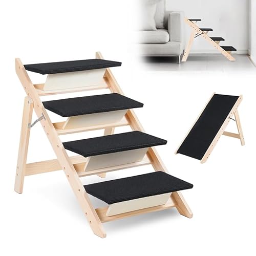 Jiubiaz Hundetreppe Klappbare Haustiertreppe 65,5cm Hoch, 4-Stufig Faltbare Katzentreppe, Hunderampe, Maximale Belastung 80kg, Tiertreppe mit Rutschfester Trittmatte für Hunde und Katzen Jiubiaz Hundetreppe Klappbare Haustiertreppe 65,5cm Hoch, 4-Stufig Faltbare Katzentreppe, Hunderampe, Maximale Belastung 80kg, Tiertreppe mit Rutschfester Trittmatte für Hunde und Katzen von Jiubiaz
