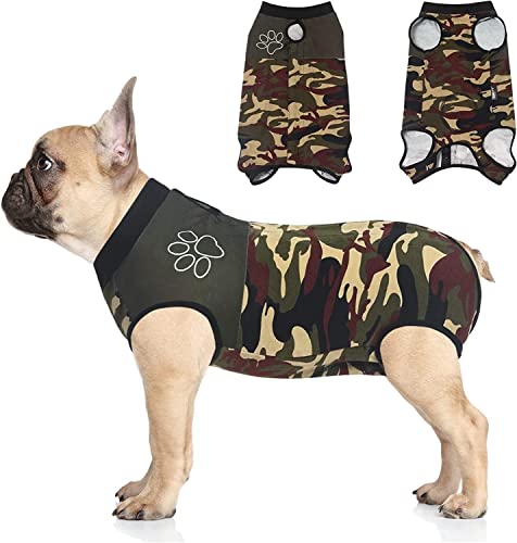 Jiupety Chirurgischer Genesungsanzug für Hunde, verstellbar, nicht passend für schlanken und langen Körper, Hundeanzug für chirurgische Genesung, Anti-Lecken chirurgischer Hunde-Einteiler, Camo. von Jiupety