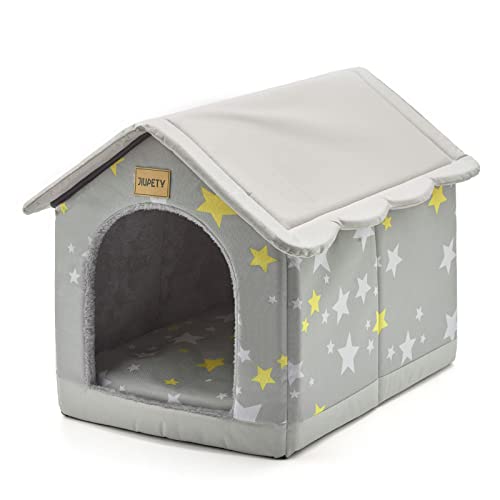 Jiupety Gemütliches Haustierbett, für drinnen und draußen, Größe L für Katzen und mittelgroße Hunde, warme Höhle, Schlafnest für Katzen und Hunde, Grau Jiupety Gemütliches Haustierbett, für drinnen und draußen, Größe L für Katzen und mittelgroße Hunde, warme Höhle, Schlafnest für Katzen und Hunde, Grau von Jiupety