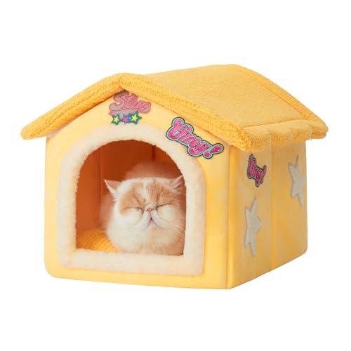 Jiupety Cozy Pet Bed House, gelb, L von Jiupety