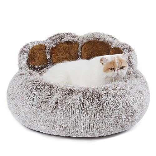 Jiupety Pet Round Hundebett von Pfote Form,Beruhigendes Donut-Hundebettn,Kunstfell-Katzenbett, mittelgroß Größe Der Durchmesser beträgt 56cm, bequem und weich,waschmaschinenfest, grau Jiupety Pet Round Hundebett von Pfote Form,Beruhigendes Donut-Hundebettn,Kunstfell-Katzenbett, mittelgroß Größe Der Durchmesser beträgt 56cm, bequem und weich,waschmaschinenfest, grau von Jiupety