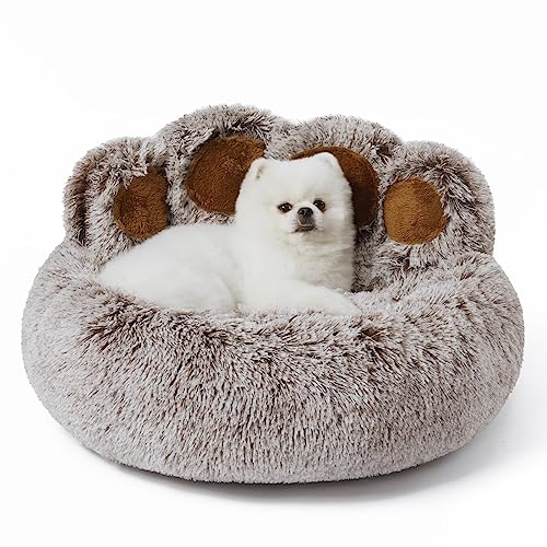 Jiupety Pet Round Hundebett von Pfote Form,Beruhigendes Donut-Hundebettn,Kunstfell-Katzenbett, große Größe Der Durchmesser beträgt 66cm, bequem und weich,waschmaschinenfest, grau Jiupety Pet Round Hundebett von Pfote Form,Beruhigendes Donut-Hundebettn,Kunstfell-Katzenbett, große Größe Der Durchmesser beträgt 66cm, bequem und weich,waschmaschinenfest, grau von Jiupety