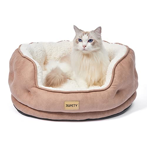 Jiupety Haustierbett, gemütliches Bett für Katzen und kleine Hunde, groß, Braun von Jiupety