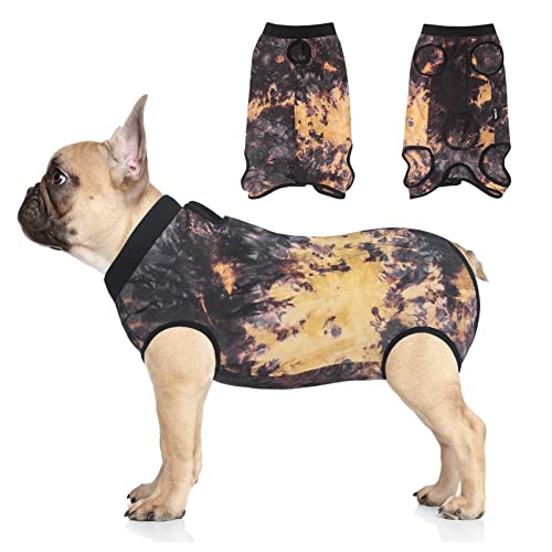 Jiupety Hundebody Nach Op, Einteiler Einstellbar Op Body Hund Kastration Hündin, Atmungsaktiv Anti-Wundlecken Body für Hund Nach Op, Weich Hundebody Nach Kastration Rüde, Tie-Dye M von Jiupety