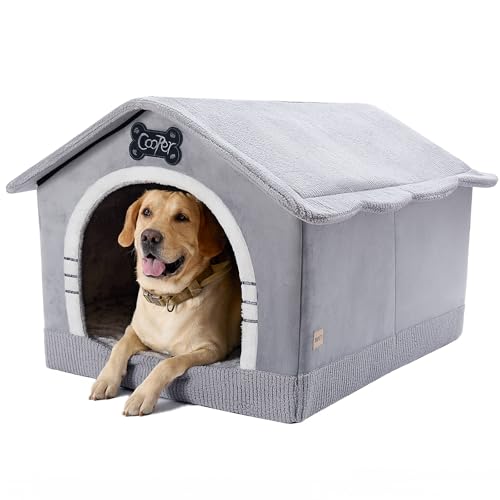 Jiupety Hundehöhle Hundehütte Indoor mit Rahmen, Gemütliche Hundehaus für Drinnen, Hundebett mit Dach für 23-41 kg, 3XL Größe 97x76x71 cm, Grey Jiupety Hundehöhle Hundehütte Indoor mit Rahmen, Gemütliche Hundehaus für Drinnen, Hundebett mit Dach für 23-41 kg, 3XL Größe 97x76x71 cm, Grey von Jiupety