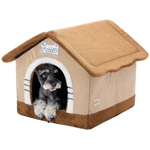Jiupety Hundehöhle Hundehütte Indoor mit Rahmen, Gemütliche Hundehaus für Drinnen, Hundebett mit Dach für 7-14 kg, XL Größe 51x46x46 cm, Brown Jiupety Hundehöhle Hundehütte Indoor mit Rahmen, Gemütliche Hundehaus für Drinnen, Hundebett mit Dach für 7-14 kg, XL Größe 51x46x46 cm, Brown von Jiupety