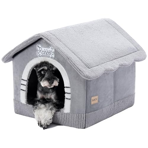 Jiupety Hundehöhle Hundehütte Indoor mit Rahmen, Gemütliche Hundehaus für Drinnen, Hundebett mit Dach für 7-14 kg, XL Größe 51x46x46 cm, Grey Jiupety Hundehöhle Hundehütte Indoor mit Rahmen, Gemütliche Hundehaus für Drinnen, Hundebett mit Dach für 7-14 kg, XL Größe 51x46x46 cm, Grey von Jiupety