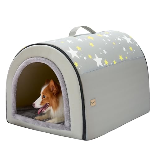 Jiupety Hundehütte Indoor Mittelgroße Hunde Isoliert, 2-in-1 Hundehöhle Kuschelhöhle, Größe 2XL (89 x 66 x 66 cm) Hundehaus für Drinnen, Dog House, Sterngrau Jiupety Hundehütte Indoor Mittelgroße Hunde Isoliert, 2-in-1 Hundehöhle Kuschelhöhle, Größe 2XL (89 x 66 x 66 cm) Hundehaus für Drinnen, Dog House, Sterngrau von Jiupety