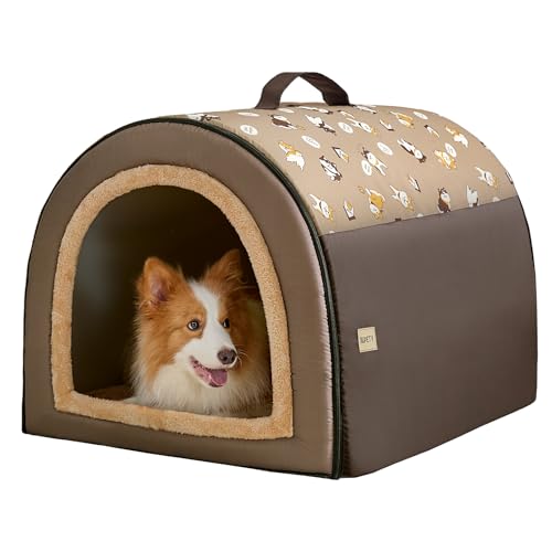 Jiupety Hundehütte Indoor Mittelgroße Hunde Isoliert, 2-in-1 Hundehöhle Kuschelhöhle, Größe 2XL (89 x 66 x 66 cm) Hundehaus für Drinnen, Dog House, Welpenbraun Jiupety Hundehütte Indoor Mittelgroße Hunde Isoliert, 2-in-1 Hundehöhle Kuschelhöhle, Größe 2XL (89 x 66 x 66 cm) Hundehaus für Drinnen, Dog House, Welpenbraun von Jiupety