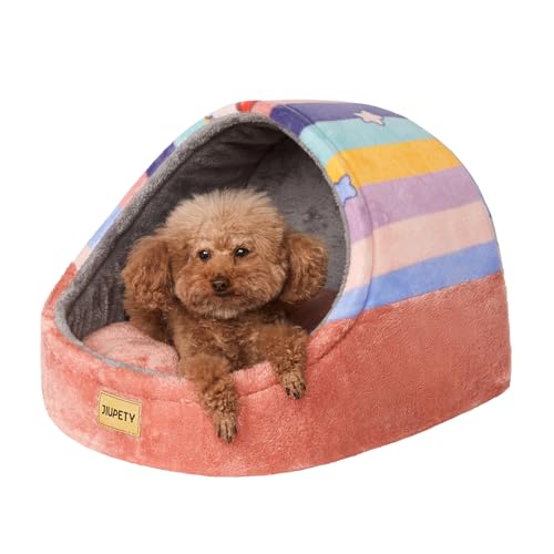 Jiupety Nettes Katzenhöhle große Katzen, Hundehütte Hundehöhle Kleine Hunde, Katzenbett mit Anti-Rutsch Boden, Katzenhöhle mit Waschbare Abnehmbare Kissen, L(48cm x 43cm x 41cm), Regenbogen Jiupety Nettes Katzenhöhle große Katzen, Hundehütte Hundehöhle Kleine Hunde, Katzenbett mit Anti-Rutsch Boden, Katzenhöhle mit Waschbare Abnehmbare Kissen, L(48cm x 43cm x 41cm), Regenbogen von Jiupety
