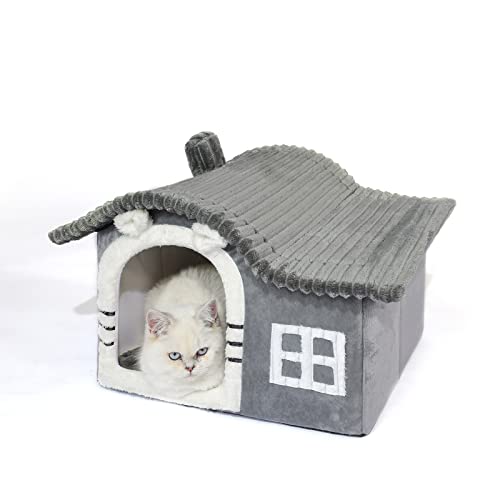 Jiupety Kätzchen-Katzenhaus für Katze, Schornstein-Katzenhäuser für Indoor-Katzen, Kätzchenhaus für 1,4-3,2 kg Kitty Katze, Cartoon Cute Chimney Cat House von Jiupety