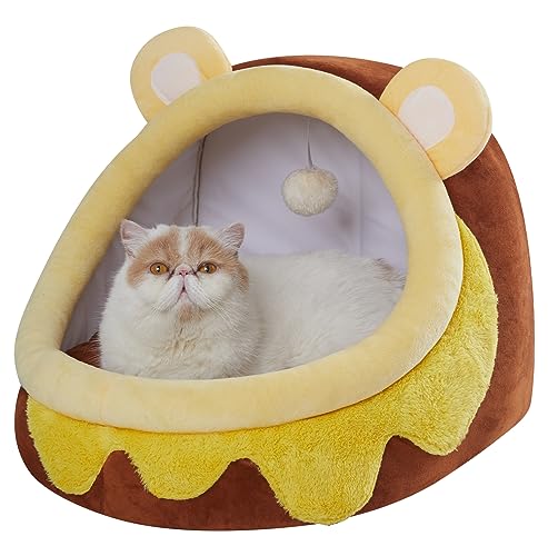 Jiupety Nettes Katzenhöhle, Katzen höhle Katzen bettchen, Katzenbett höhle L (45 cm x 43 cm x 37 cm), Katzenhaus mit rutschfestem Boden, Katzenkorb mit Waschbare Abnehmbare Kissen, Braun Jiupety Nettes Katzenhöhle, Katzen höhle Katzen bettchen, Katzenbett höhle L (45 cm x 43 cm x 37 cm), Katzenhaus mit rutschfestem Boden, Katzenkorb mit Waschbare Abnehmbare Kissen, Braun von Jiupety