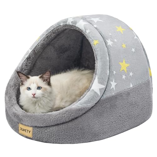 Jiupety Nettes Katzenhöhle, Katzenhaus Katzenkorb, Katzenbett mit rutschfestem Boden, Katzenkörbchen mit waschbare abnehmbare Kissen, M(41 cm x 41 cm x 33 cm), Gray Jiupety Nettes Katzenhöhle, Katzenhaus Katzenkorb, Katzenbett mit rutschfestem Boden, Katzenkörbchen mit waschbare abnehmbare Kissen, M(41 cm x 41 cm x 33 cm), Gray von Jiupety