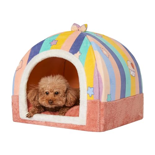 Jiupety Katzenhöhle für Drinnen, 2-in-1 Faltbare Katzenbett für Katzen, Nettes Warmes Katzenbett Höhle mit Abnehmbarem Waschbaren Kissen, 48 cm Katzenhaus Indoor, Rosa Jiupety Katzenhöhle für Drinnen, 2-in-1 Faltbare Katzenbett für Katzen, Nettes Warmes Katzenbett Höhle mit Abnehmbarem Waschbaren Kissen, 48 cm Katzenhaus Indoor, Rosa von Jiupety